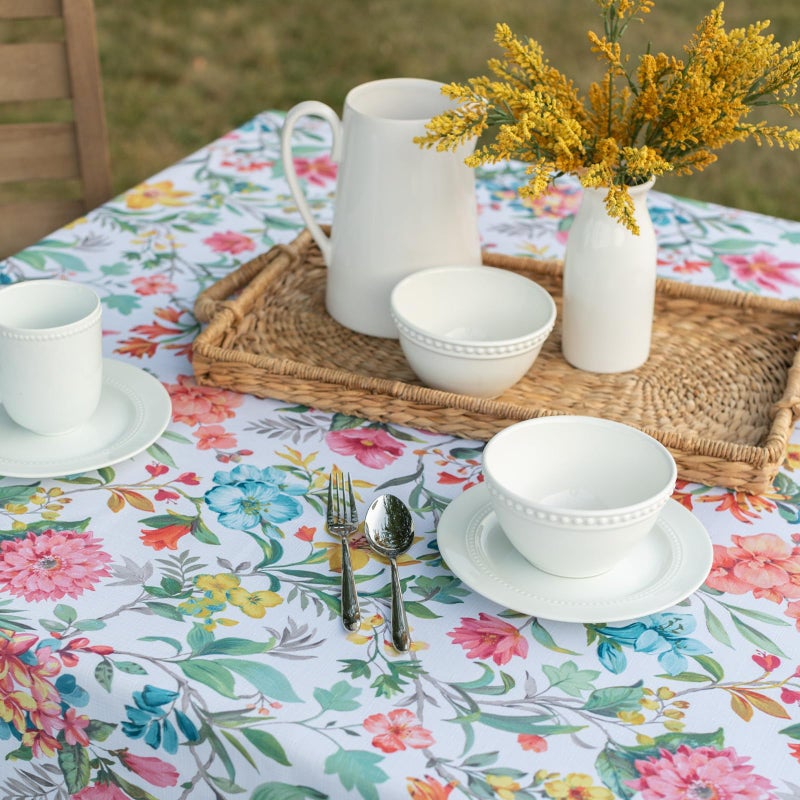 Benson Mills Spillproof Spring/Summer Durable Heavyweight Fabric Indoor Outdoor Tablecloth, Washable Table Cloth for Rectangle Tables, Picnic/Patio Table Covers (60" x 104" Rectangular, Botanica) - Image 3